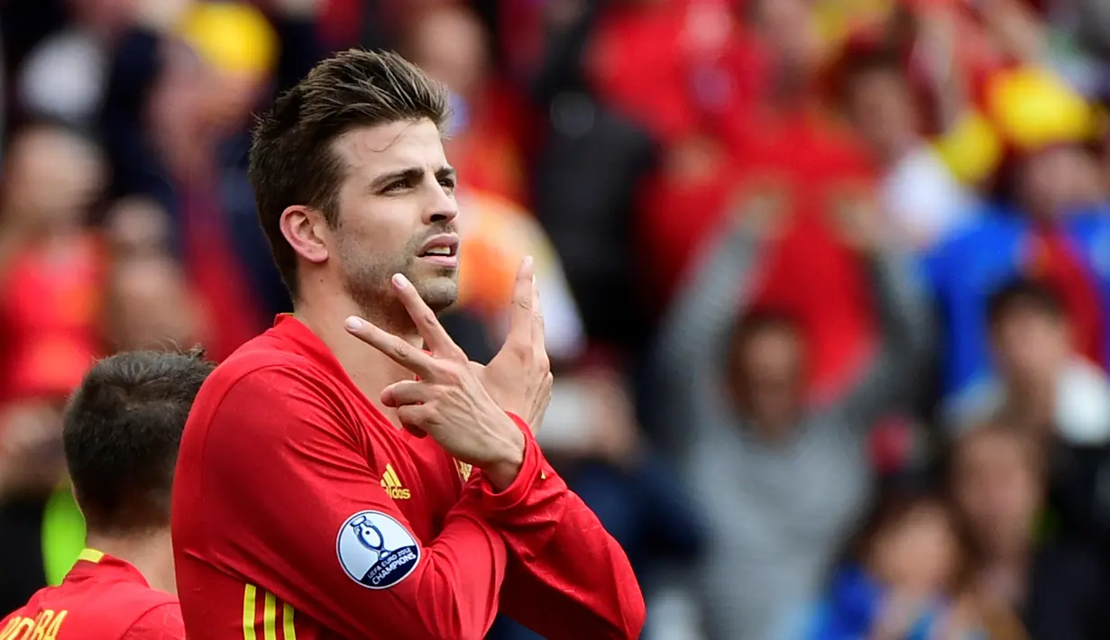 Gerard Pique telah meraih gelar juara Piala Dunia 2010 dan Piala Eropa 2012 bersama Timnas Spanyol serta berbagai gelar bersama Barcelona. (AFP/Pierre-Philippe Marcou)