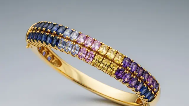 Gelang Bangle Safir Warna-warni