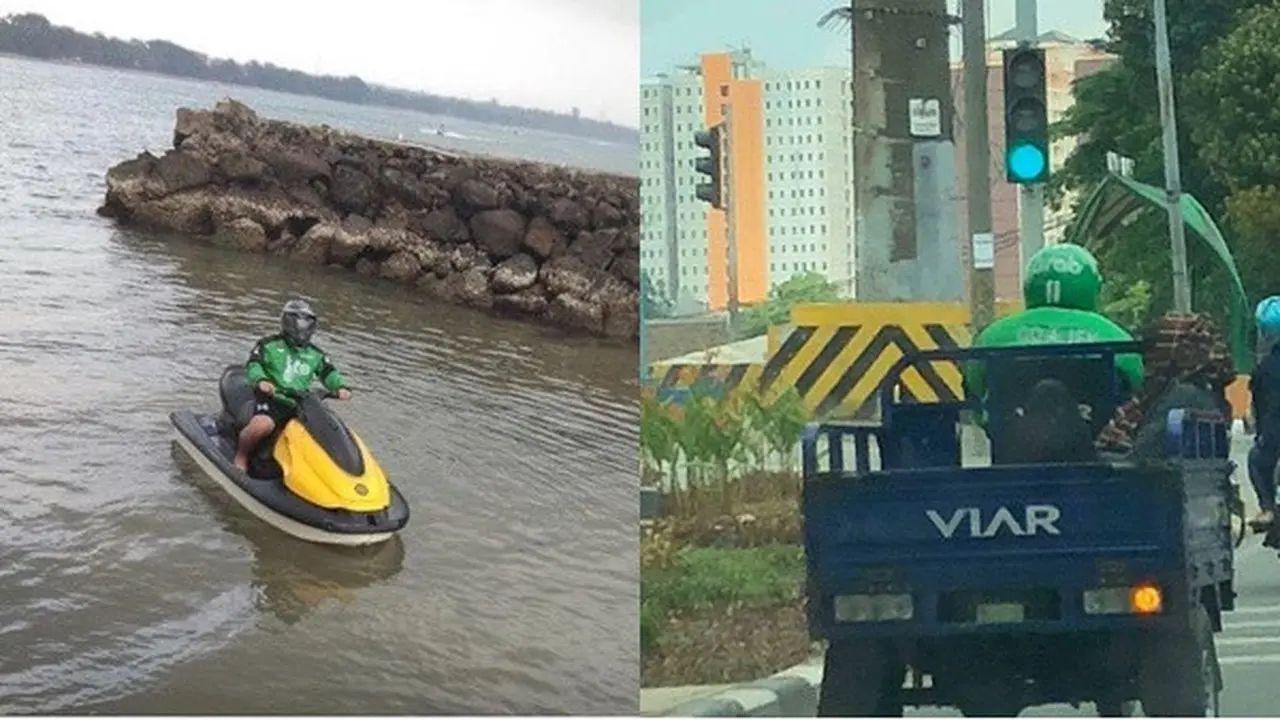 Kumpulan Potret Driver Ojol Gunakan Kendaraan Unik Selain Sepeda Motor
