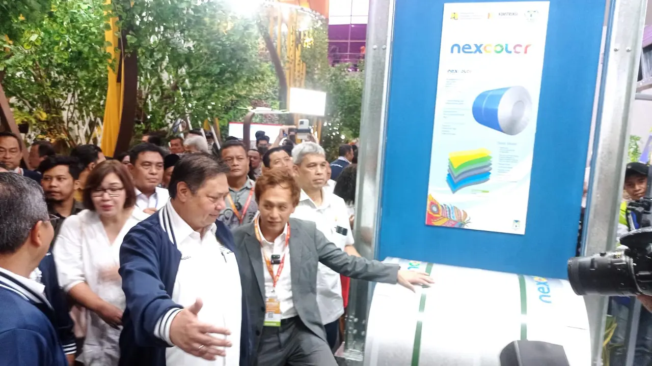 Menteri Koordinator (Menko) Bidang Perekonomian, Airlangga Hartarto dalam Opening Ceremony Konstruksi Indonesia 2023
