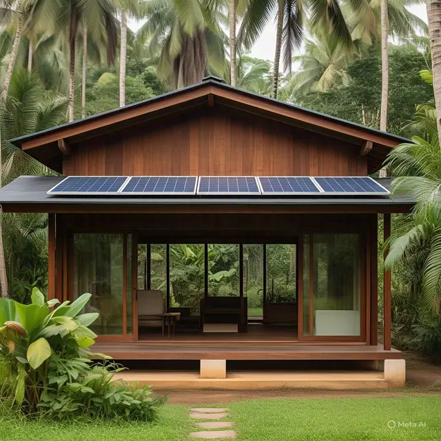 Rumah Tropis dengan Taman Vertikal