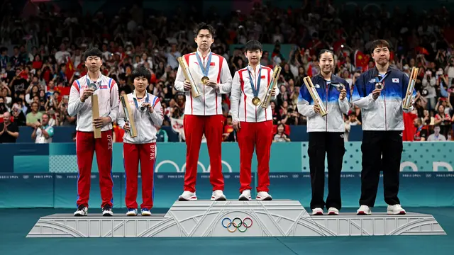 Selfie podium Olimpiade Korea Utara-Selatan menjadi viral