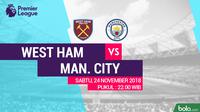 Premier League West Ham United Vs Manchester City (Bola.com/Adreanus Titus)