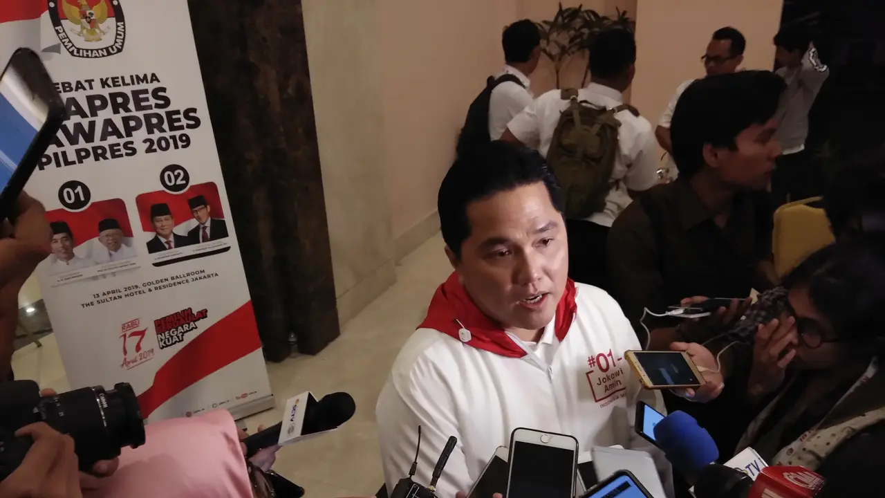 Ketua Tim Kampanye Nasional (TKN) Jokowi-Amin, Erick Thohir