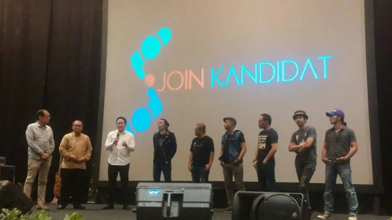 Grup band rock Tanah Air, Slank bersama Kementerian Ketenagakerjaan (Kemnaker) meluncurkan aplikasi pencari kerja bernama Join Kandidat, Rabu (10/5/2017). (Deny/Liputan6.com)