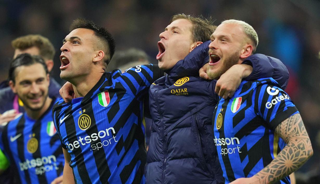 Pada leg pertama perempat final, Inter menang 2-1 atas Bayern Munchen. Kemudian pada leg kedua Inter bermain imbang 2-2. (Spada/LaPresse via AP)