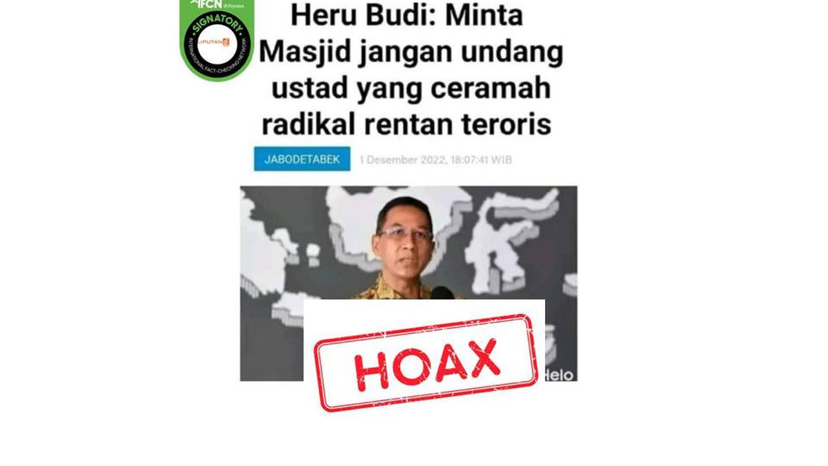 Cek Fakta: Tidak Benar Heru Budi Hartono Melarang Masjid Mengundang Ustad yang Ceramah Radikal dan Rentan Teroris