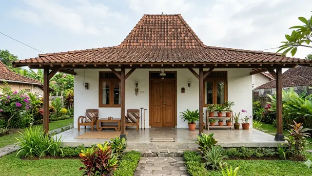 Contoh Rumah Sederhana dengan Teras Luas untuk Hari Tua. Gemini