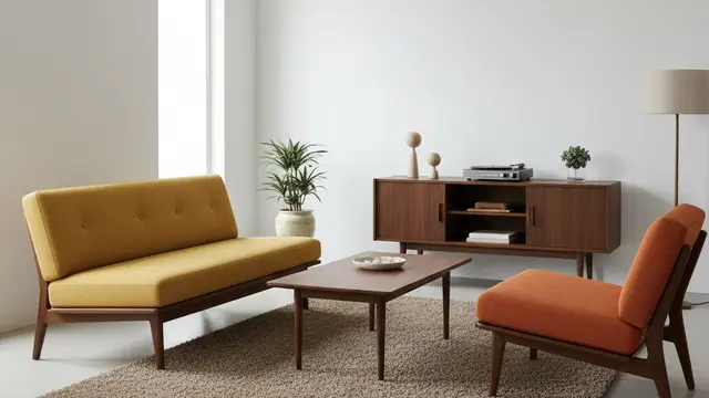 Gaya Mid-Century Modern yang Simpel (Gemini AI)