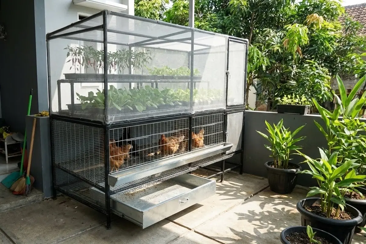 Kandang Ayam dan Greenhouse Mini