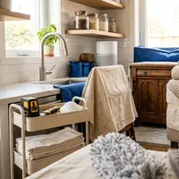 Melindungi Furnitur dari Debu Saat Renovasi Ruangan (AI Generated)