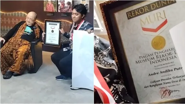 Pria Ini Lukis Wajah Presiden Indonesia Pakai Nama Desa, Hasilnya Keren Banget