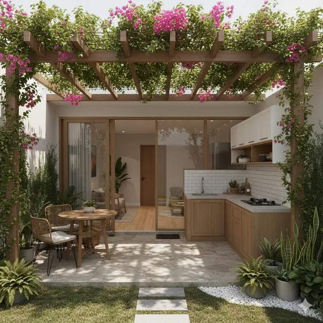 Integrasi dengan Pergola dan Tanaman Rambat