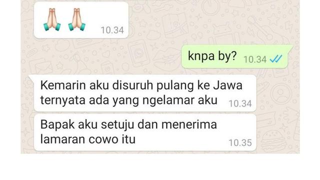 7 Chat Pacar Tiba-Tiba Lamaran Sama Orang Lain Ini Nyesek Banget, Patah Hati
