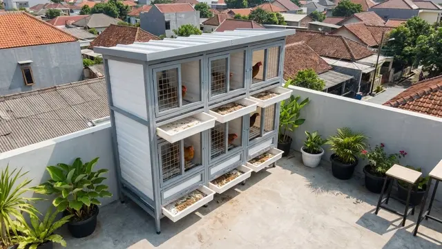 Kandang Ayam di Rooftop Rumah