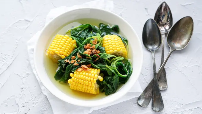sayur bening kencur bayam jagung