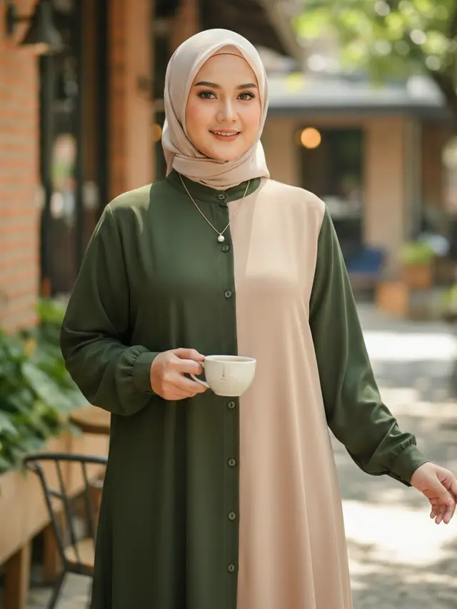 Model Gamis Kombinasi Jumbo (Foto: Gemini AI)