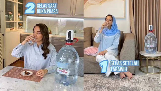 Jaga Tubuh Tetap Bugar, Penuhi Kebutuhan Air Mineral 8 Gelas Sehari Ala Reisa Brotoasmoro