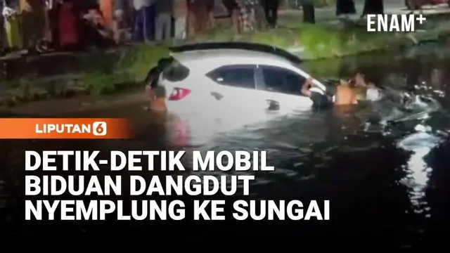 Heboh! Mobil Biduan Dangdut Nyemplung ke Sungai di Jember