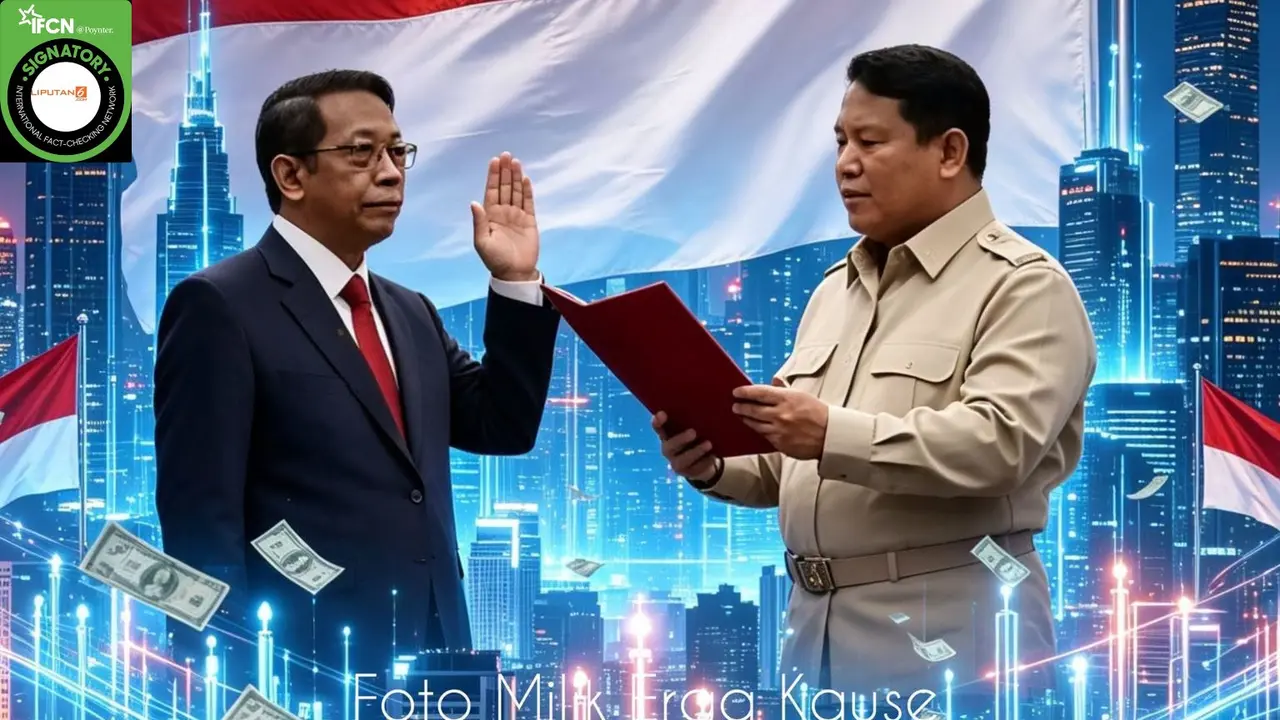 Cek Fakta Liputan6.com menemukan klaim foto Prabowo lantik Mahfud MD jadi Jaksa Agung