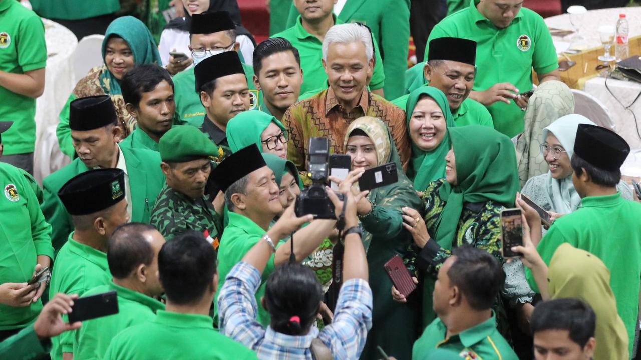 Gubernur Jawa Tengah Ganjar Pranowo saat menghadiri acara yang digelar Dewan Pimpinan Wilayah (DPW) Partai Persatuan Pembangunan (PPP) Provinsi Jawa Tengah (Jateng). (Istimewa)