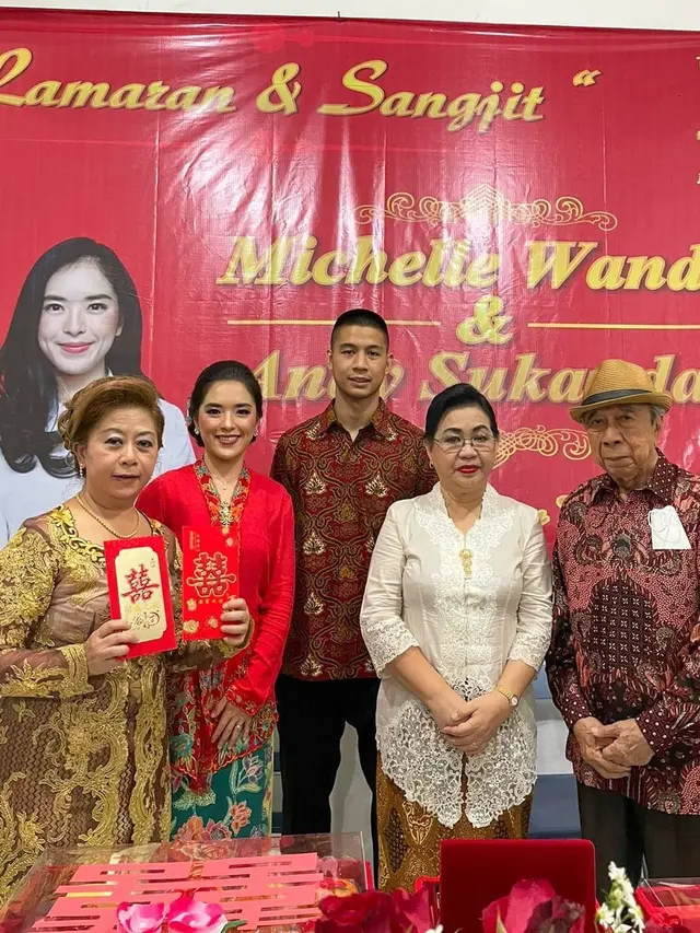 Acara Lamaran dan sangjit Michelle Wanda - Andy Sukandar (Foto: Instagram/@michellewanda)