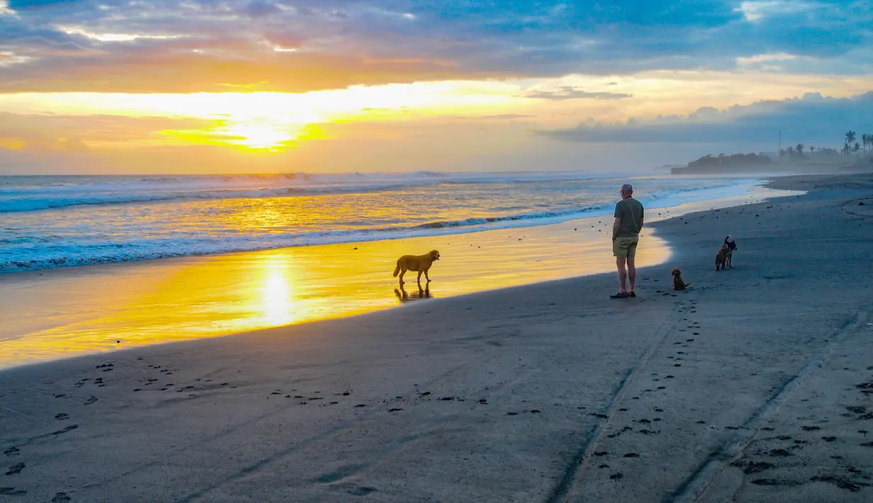 Pengunjung beraktifitas menikmati waktu senja Pantai pasut di Tabanan, Bali. Pantai Pasut di Desa Tibubiyu, Kecamatan Kerambitan, Kabupaten Tabanan, menjadi salah satu destinasi alam yang layak dikunjungi saat berada di Bali. (merdeka.com/Arie Basuki)