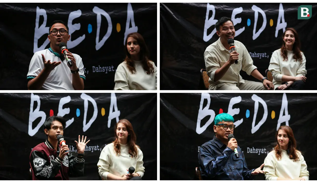 <p>Kolase: Sportcaster Jerry Arvino, Stand Up Komedian Afif Xavi, Presiden Gen Z Rian Fahardhi dan Publik Figur Uya Kuya memberikan keterangan saat deklarasi dukungan B.E.D.A kepada pencalonan Erick Thohir sebagai Ketua Umum PSSI yang berlangsung di GIOI Menteng, Jakarta, Rabu (18/1/2023). (Bola.com/Bagaskara Lazuardi)</p>