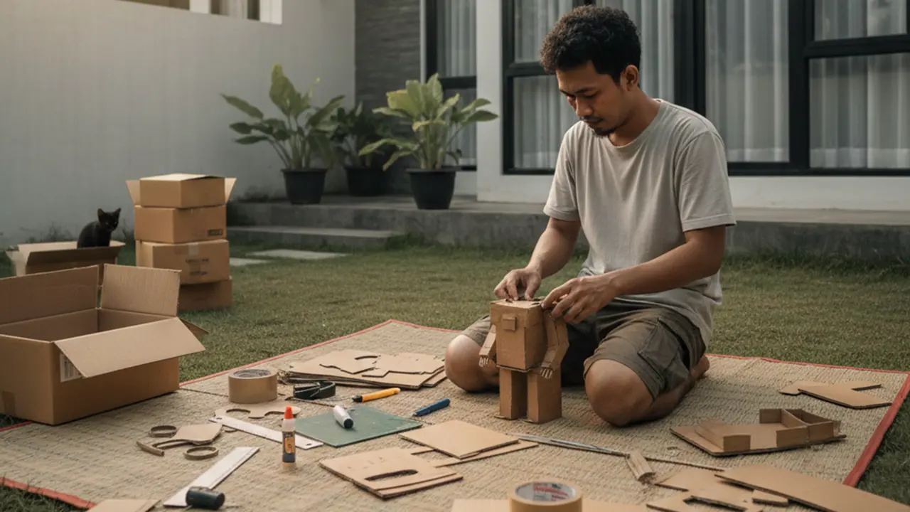 kreasi dari kardus bekas