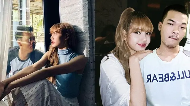 Foto editan bersama Lisa Black Pink (foto: Brilio)