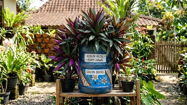 Tanaman Hias yang Tumbuh Cantik di Galon Bekas