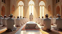 cara sholat jenazah ©Ilustrasi dibuat Stable Diffusion