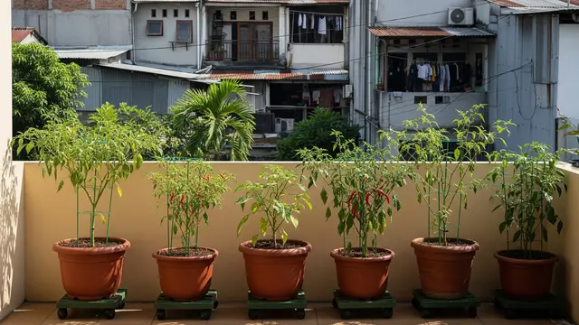 Kebun Cabai Mini dengan Sistem Mobile (Beroda)