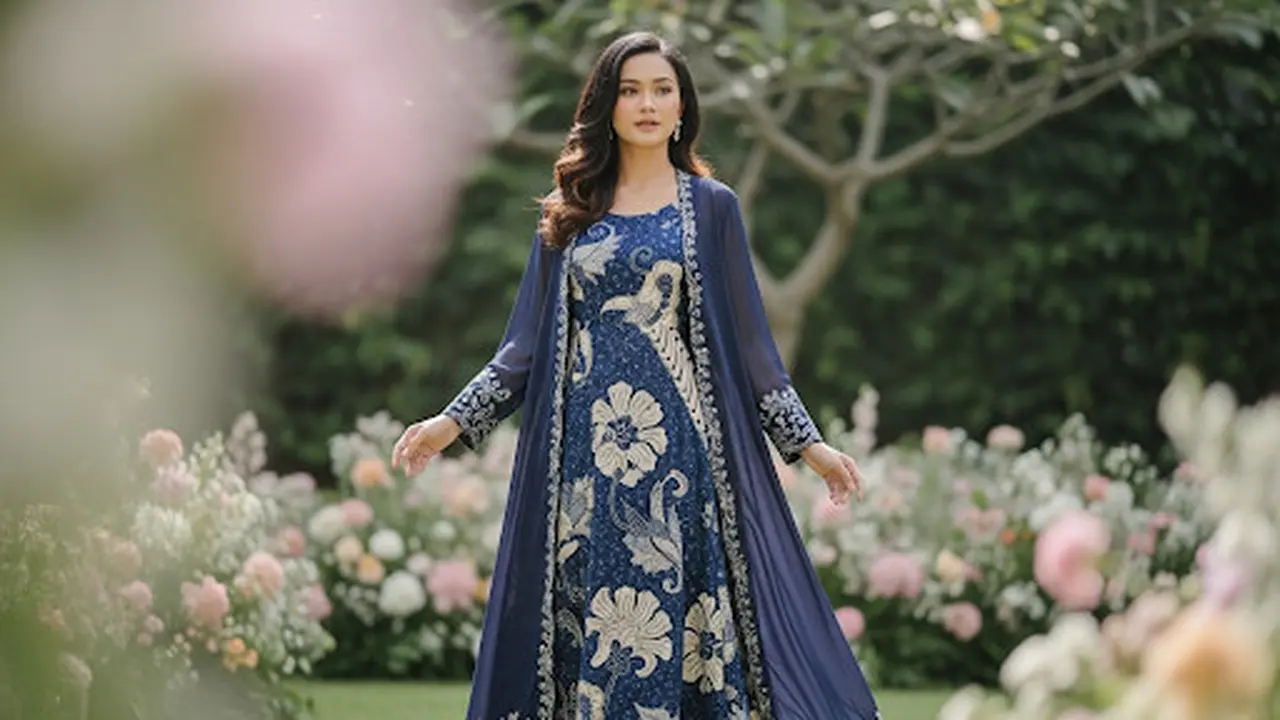 Padan Dress Batik Outer Polos Elegan Formal