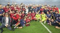 Presiden RI, Prabowo Subianto, bersama Timnas Indonesia. (Bola.com/Dok.Instagram Presiden Republik Indonesia).