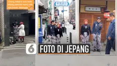 Biasanya foto sesion dilakukan dengan konsep modern. Tetapi berbeda dengan pasangan ini, walaupun foto di Jepang tapi mereka menggunakan konsep adat jawa.