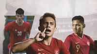 Elkan Baggot, Egy Maulana dan Syahrian Abimanyu. (Bola.com/Dody Iryawan)