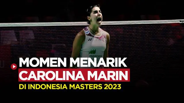 Berita video momen Carolina Marin, pebulutangkis asal Spanyol berteriak usai kalahkan wakil Denmark, Line Christophersen di Indonesia Masters 2023, Jumat (27/1/2023).