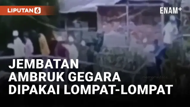 Duh! Jembatan Ambruk Gegara Dipakai Lompat-lompat