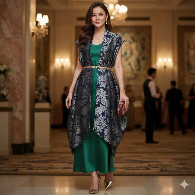 Model Cardigan Brokat Tanpa Lengan