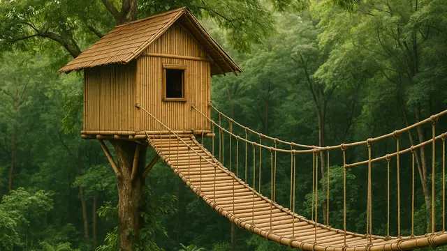 7 Model Rumah Pohon Sederhana dari Bambu, Ramah Lingkungan dan Estetik