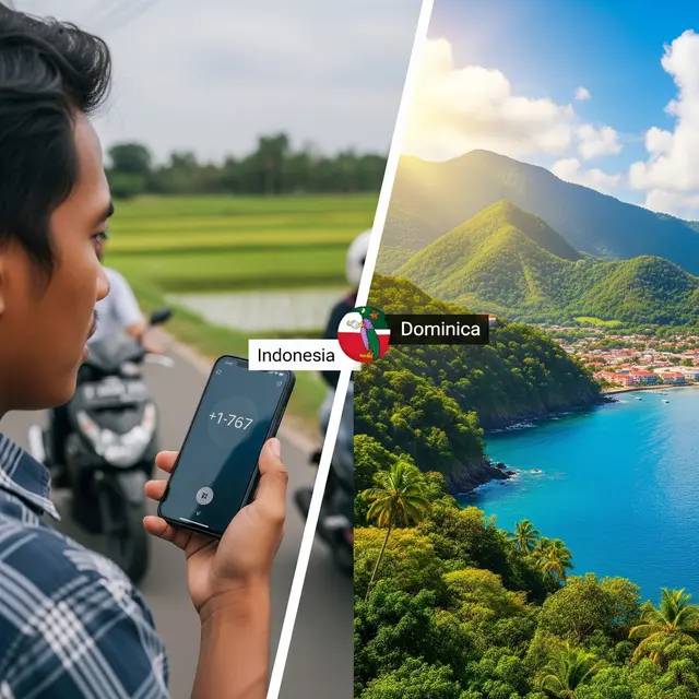 Menelepon ke Dominika dengan Kode +1-767 dari Indonesia (AI Generated)