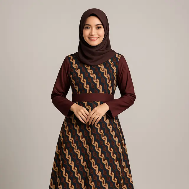 Referensi Gamis Batik Terbaru untuk Tampil Stylish/Ilustrasi Gambar AI