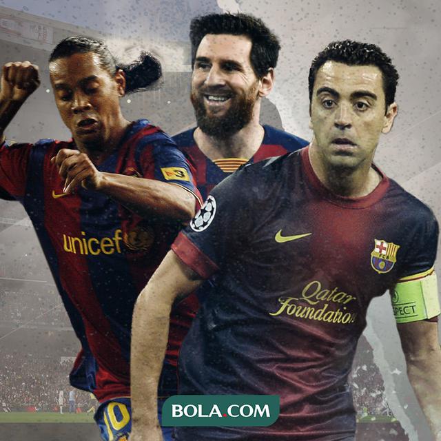Ronaldinho, Lionel Messi dan Xavi
