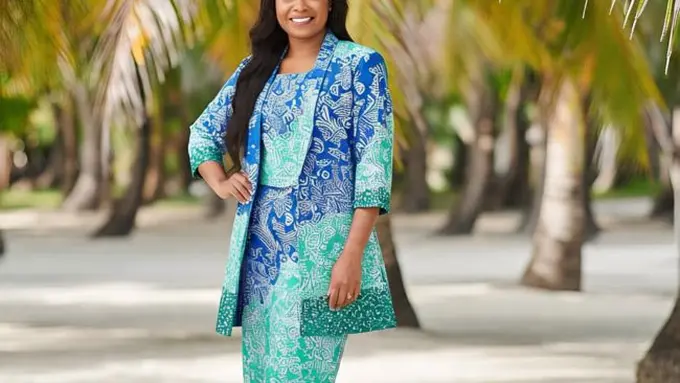 Ilustrasi Model Blazer Batik Tunik Wanita (Sumber Gambar: Meta AI)