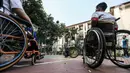 Para penyandang disabilitas pun tak mau ketinggalan menyambut HUT RI yang jatuh setiap tanggal 17 Agustus ini. (Liputan6.com/Faizal Fanani)