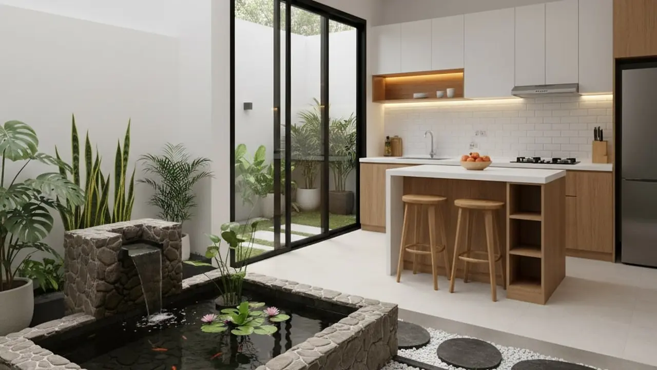 Kolam Mini untuk Kesan Sejuk dan Tenang