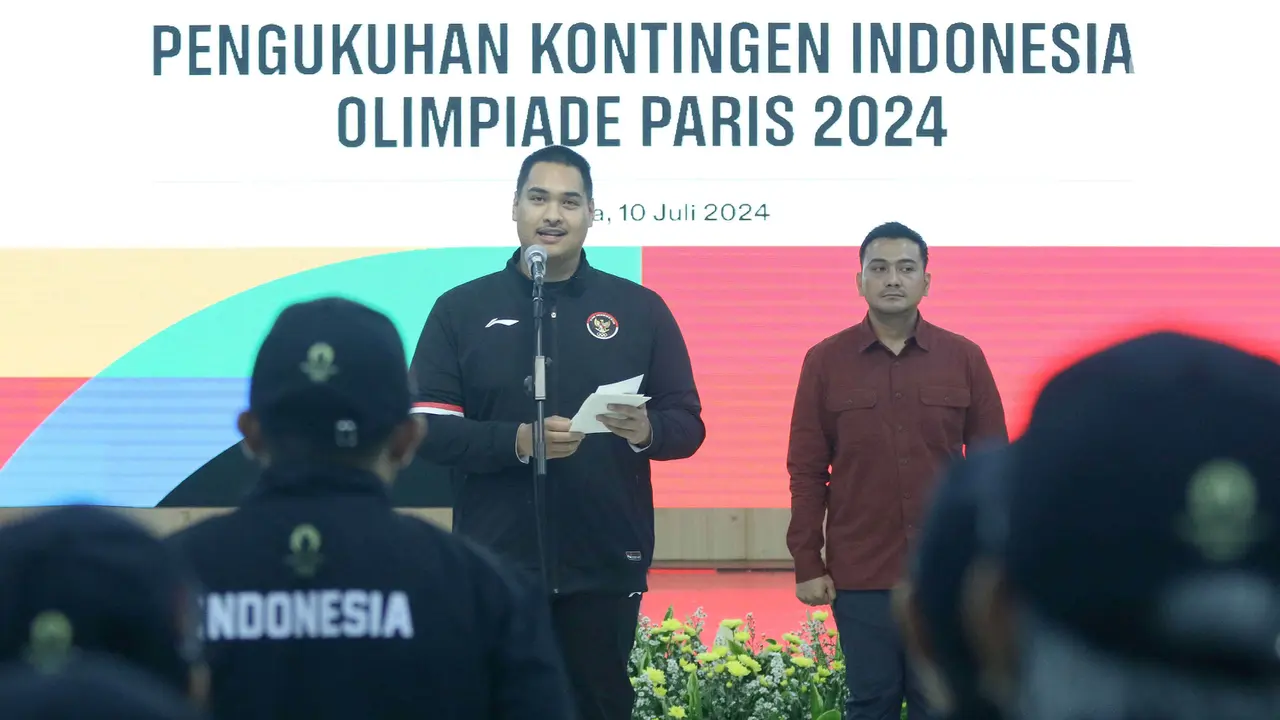 Menteri Pemuda dan Olahraga (Menpora) Dito Ariotedjo Mengukuhkan Kontingen Indonesia untuk Olimpiade Paris 2024
