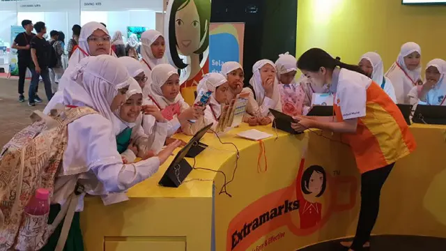 Extramarks turut berpartisipasi dalam Bekraf Habibie Festival yang digelar pada 20-23 September 2018 di Jakarta International Expo, Kemayoran, Jakarta. Dok: Extramarks