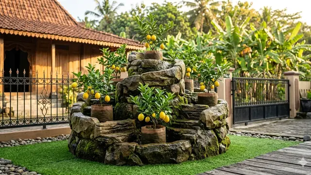 Ide Kebun Buah Minimalis Depan Rumah Kecil. AI